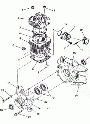 CRANKCASE and CYLINDER ASSEMBLY STARLITE GT  /  0933127 (4923232323028A)