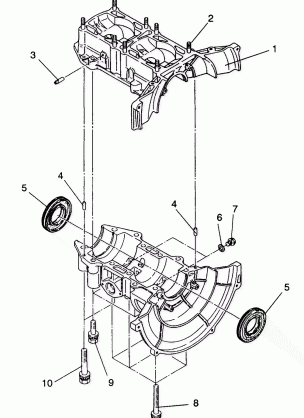 CRANKCASE ASSEMBLY LITE GT / 0933133 (4923232323027A)