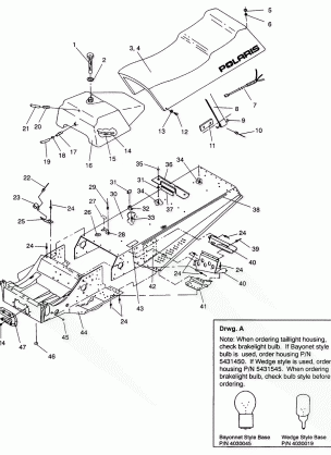 TUNNEL and SEAT ASSEMBLY LITE GT / 0933133 and STARLITE GT / 0933127 (4923232323001A)