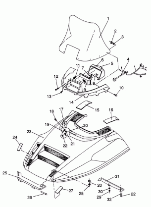 HOOD ASSEMBLY LITE GT / 0933133 and STARLITE GT / 0933127 (4923232323006A)