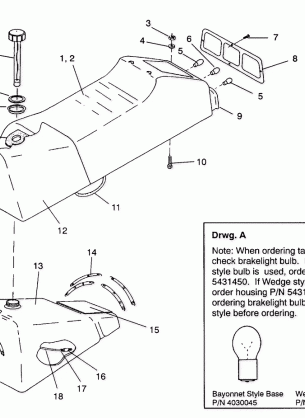 SEAT and GAS TANK ASSEMBLY SPORT  /  0930443 (4922942294002A)