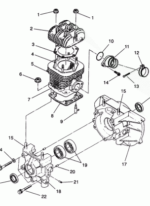 CRANKCASE and CYLINDER ASSEMBLY STARLITE / 0933427 (4922972297029A)