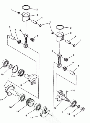 PISTON and CRANKSHAFT LITE / 0933433 and  LITE DELUXE / 0933431 (4922972297031A)