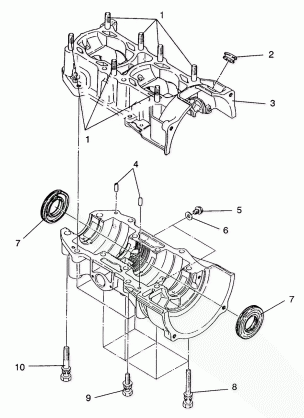 CRANKCASE ASSEMBLY 500 EFI / 0930674 and  500 EFI SKS / 0930574 (4922962296029A)