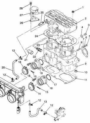 CYLINDER ASSEMBLY 500 EFI  /  0930674 and  500 EFI SKS  /  0930574 (4922962296030A)