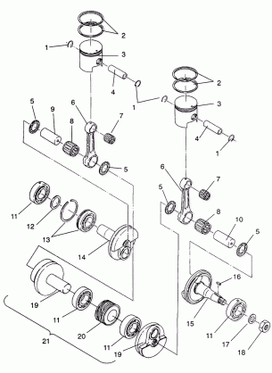 PISTON and CRANKSHAFT 500 EFI / 0930674 and  500 EFI SKS / 0930574 (4922962296032A)