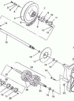 DRIVE TRAIN ASSEMBLY 500 EFI / 0930674 and  500 EFI SKS / 0930574 (4922962296018A)