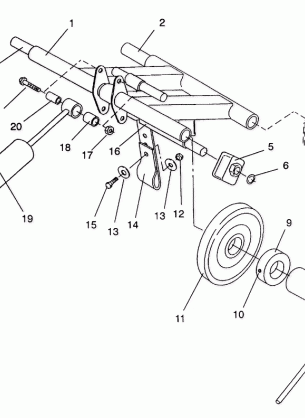 REAR TORQUE ARM ASSEMBLY 500 EFI  /  0930674 and  500 EFI SKS  /  0930574 (4922962296022A)