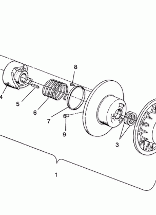 DRIVEN CLUTCH ASSEMBLY 500 EFI  /  0930674 and  500 EFI SKS  /  0930574 (4922962296024A)