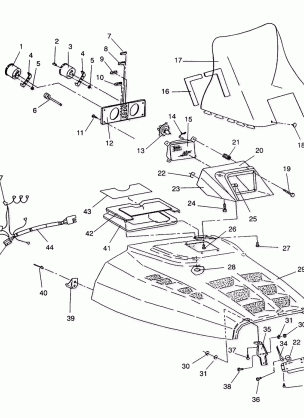 HOOD ASSEMBLY 500 EFI  /  0930674 and  500 EFI SKS  /  0930574 (4922962296005A)