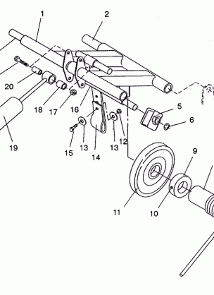 REAR TORQUE ARM ASSEMBLY TRAIL / 0930761 and  TRAIL DELUXE / 0930243 (4923222322024A)