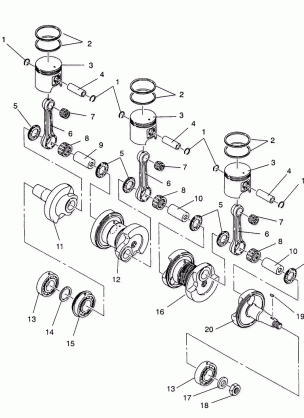 PISTON and CRANKSHAFT XLT / 0930767XLT SP / 0930667 &  XLT SKS / 0930567 (4923012301035A)