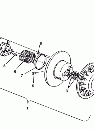 DRIVEN CLUTCH ASSEMBLY RXL / 0930768 and RXL SKS / 0930568 (4922992299024A)