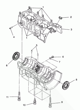 CRANKCASE ASSEMBLY WIDETRAK  /  0932064 (4922982298030A)