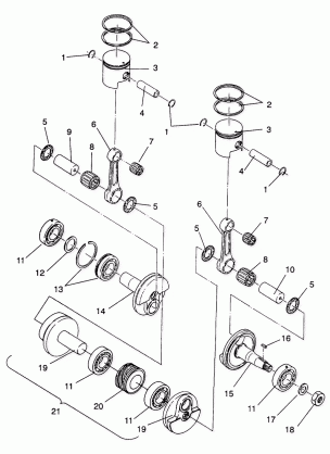 PISTON and CRANKSHAFT WIDETRAK  /  0932064 (4922982298033A)