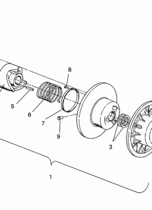 DRIVEN CLUTCH ASSEMBLY XLT / 0930767XLT SP / 0930667 &  XLT SKS / 0930567 (4923012301027A)