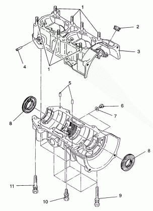 CRANKCASE ASSEMBLY 440  /  0930760 and 440 SKS  /  0930560 (4922932293028A)