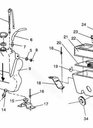 OIL TANK  /  AIR BOX ASSEMBLY 440  /  0930760 and 440 SKS  /  0930560 (4922932293027A)