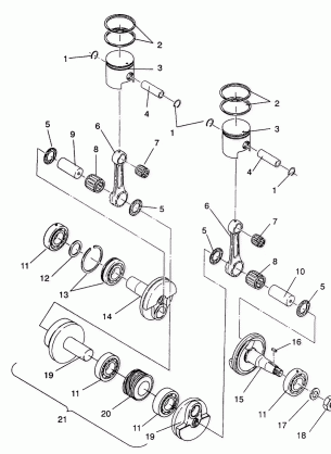 PISTON and CRANKSHAFT 440  /  0930760 and 440 SKS  /  0930560 (4922932293031A)