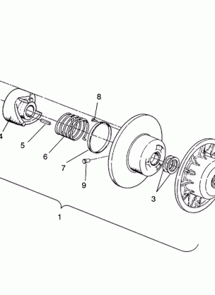 DRIVEN CLUTCH ASSEMBLY 440  /  0930760 and 440 SKS  /  0930560 (4922932293024A)