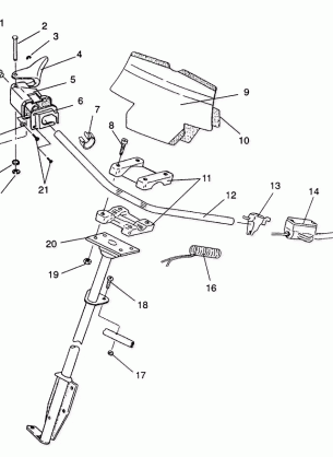 STEERING - HANDLEBAR ASSEMBLY 440  /  0930760 and 440 SKS  /  0930560 (4922932293014A)