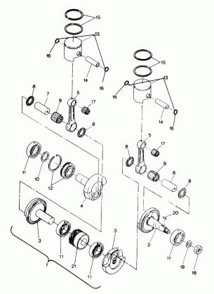 PISTON AND CRANKSHAFT  500 and 500 Classic (4919251925025A)