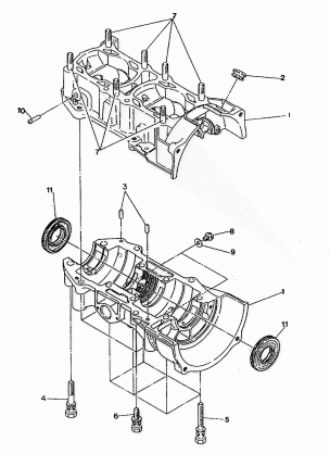 CRANKCASE ASSEMBLY 400 XC (4920122012027A)