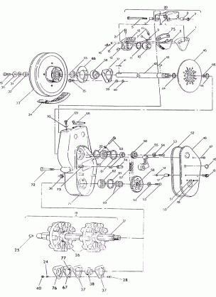 BRAKE AND CHAINCASE 500 and 500 Classic TO SERIAL NUMBER 1808614 - 500 TO S (4919251925009A)