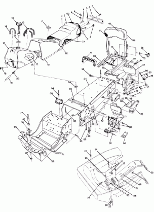 CHASSIS AND SEAT Trail Deluxe Updated 2 / 90 (4916831683003A)