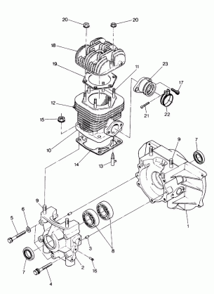 CRANKCASE AND CYLINDER      Star and StarTrak (4916811681033A)