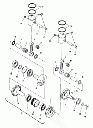 PISTON AND CRANKSHAFT 500 and 500 Classic (4916791679025A)