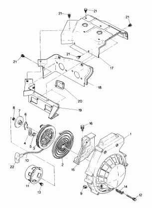 RECOIL  STARTER  AND BLOWER HOUSING Sprint ES (4916811681042A)