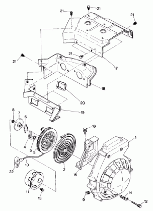 BLOWER HOUSING AND RECOIL STARTER Sport and Sport GT (4916821682033A)