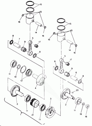 PISTON AND CRANKSHAFT 500 and 500 Classic (4915411541038A)