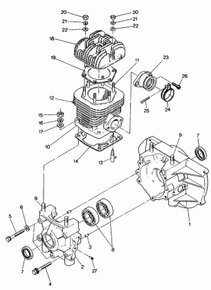 CRANKCASE AND CYLINDER - 0891027 (4915421542C007)