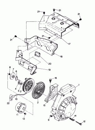 BLOWER HOUSING AND RECOIL STARTER  Sport and Sport GT (4915451545027A)