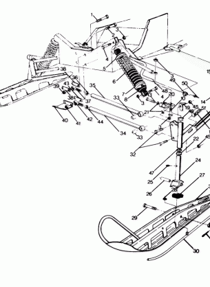 FRONT SUSPENSION AND SKI 400 500 500 Classic and 650 Updated 10 / 88 (4915411541009A)