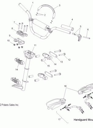 STEERING HANDLEBAR MOUNTING - S15CN8 / CY8 ALL OPTIONS (49SNOWHANDLEBAR13PRMK)