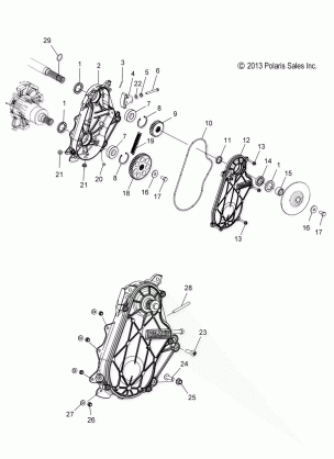 DRIVE TRAIN CHAINCASE - S15CR5BSA / BSL (49SNOWCHAINCASE14550)