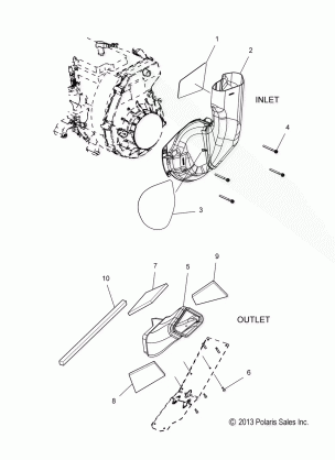 ENGINE AIR INLET and OUTLET DUCTS - S15CS5BSL / BEL (49SNOWDUCT14550)