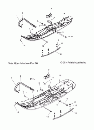 STEERING SKI ASM. - S15CT5BEL / BSL / BSM (49SNOWSKIASM15550LXT)