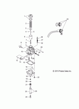 ENGINE CARBURETOR and CHOKE - S15CT5BEL / BSL / BSM (49SNOWCARBURETOR14550)