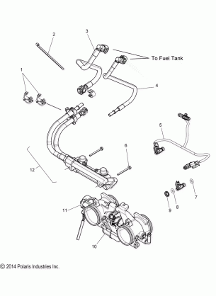 FUEL SYSTEM RAIL LINES and THROTTLE BODY - S15DF6PEL (49SNOWFUELLINE15PROS)