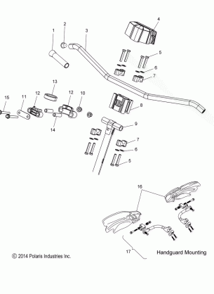 STEERING UPPER and HANDLEBAR ASM. - S15DF6PEL (49SNOWHANDLEBAR15PROS)