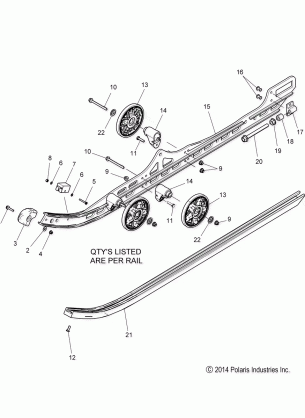 SUSPENSION RAIL ASM. - S15DF6PEL (49SNOWSUSPRAIL15PROS)