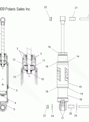 SUSPENSION SHOCK REAR TRACK (INDY SP)(7043177) - S15CP6 ALL OPTIONS (49SNOWSHOCKREAR7043177LX)