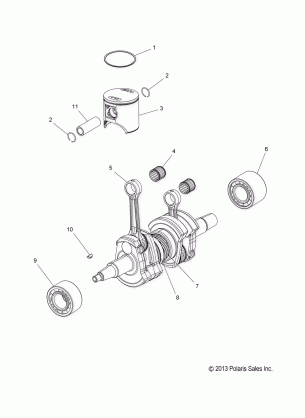 ENGINE PISTON and CRANKSHAFT - S15MX6JSA / JEA (49SNOWPISTONCRANKSHAFT14RACE)