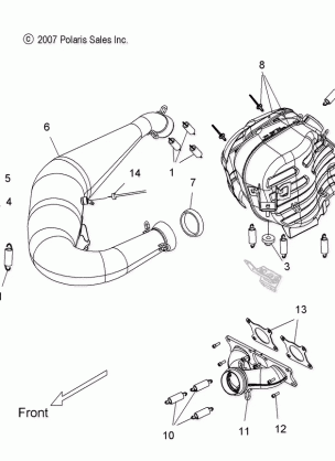 ENGINE EXHAUST SYSTEM - S15MX6JSA / JEA (49SNOWEXHAUST08600IQ)