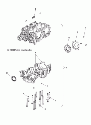 ENGINE CRANKCASE - S15MX6JSA / JEA (49SNOWCRANKCASE15600R)