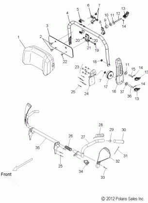 BODY BACKREST and GRABHANDLE PASSENGER - S15PT6HSL / HEL (49SNOWBACKREST13600IQLXT)